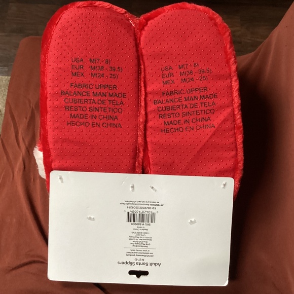 Merry Brite Adult Santa Slippers New Size M (7-8) - Picture 7 of 10